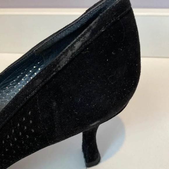 Stuart Weitzman black suede peep toe size 10M - Picture 3 of 13